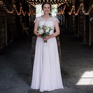 Azazie Cheryl Bridesmaid Dress, Blushing Pink